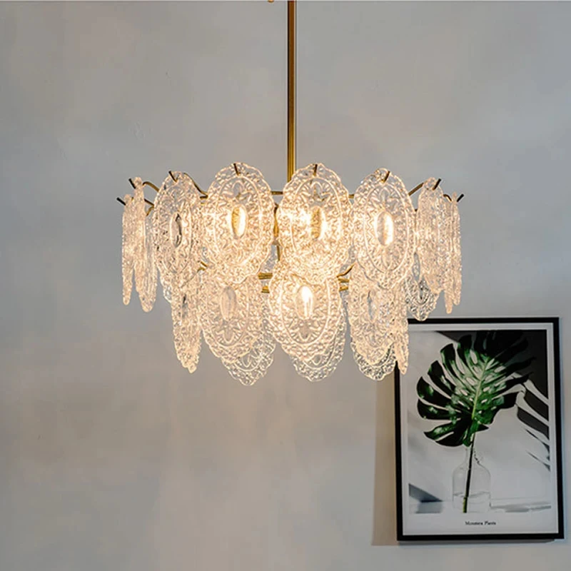 الحديثة الفرنسية الفاخرة كريستال زجاج قلادة Led ضوء مطعم أمريكي الرجعية غرفة المعيشة ضوء غرفة نوم الديكور الخفيفة