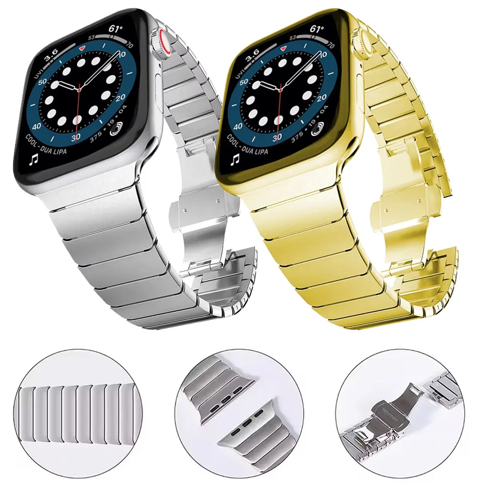 Metal Band For Apple Watch 11 10 9 8 7 6 5 4 SE Ultra 3-1 Fashion replacement bracelet For iWatch 46mm 42mm 41mm 45mm 40mm 44mm