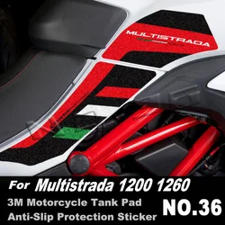 3M Motorcycle Tank Pad Sticker Anti-slip Motocross Protector Decal Accessori Waterproof For Ducati Multistrada 1200 1260 2015-22
