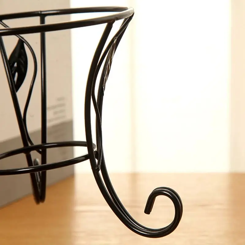 Metal Plant Stands Indoor, 13.5cm Tall, Vintage Corner Plant Stand Holder & Plant Display Rack for Outdoor Garden, Black