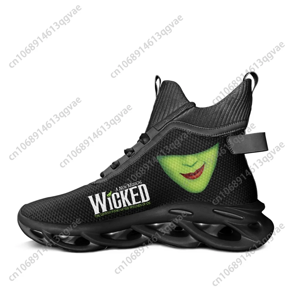 WICKED He Musical Elphaba Witch High Top Flats Sneakers Mens Womens Sports Running Shoes Lace Up Mesh Footwear Custom Made Shoe