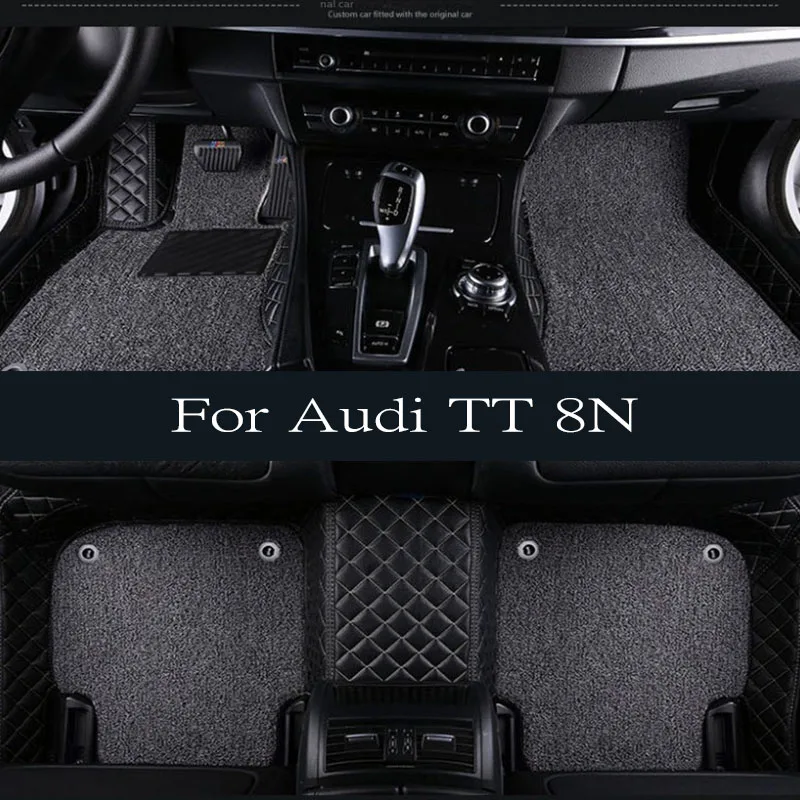 

Car Floor Mats For Audi TT 8N MK1 1998~2006 Protective Carpets Auto Rugs Luxury Leather Mat Durable Pad Set Car Accessories 2005