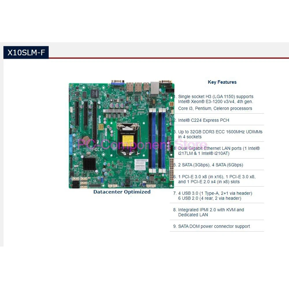 

X10SLM-F REV1.02 для материнской платы серверной рабочей станции Supermicro
