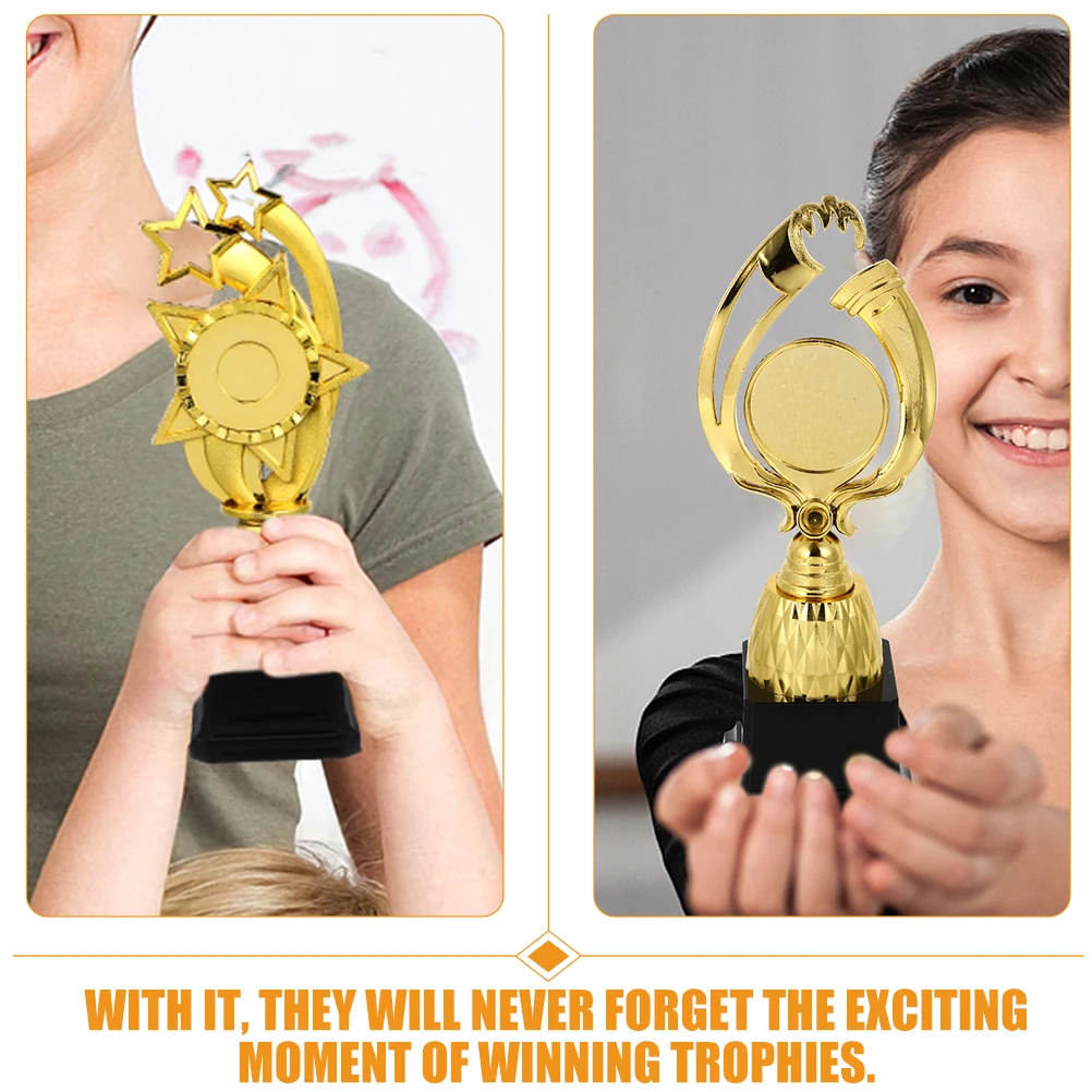 

2Pcs Trophy Unique Shape Award Trophy for Competition Party Celebration Winner Prize Gift Cup Prize Gift Trophies