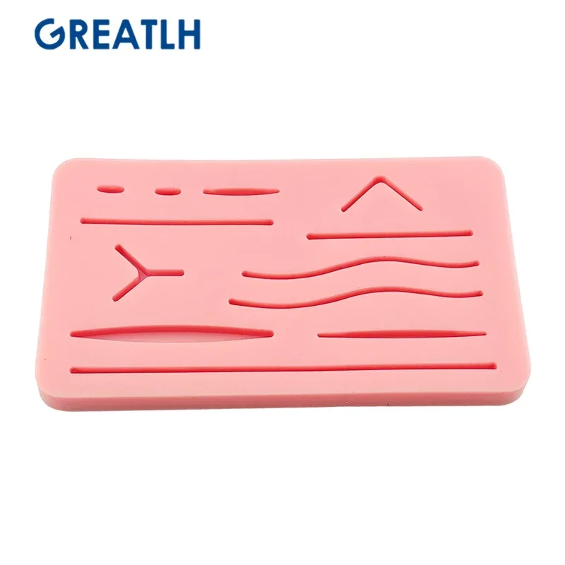 GREATLH Medical Students Suture Practice Kit Silicone Suture Pad Skin Suture Kit Training Model Medical Teaching Accessories