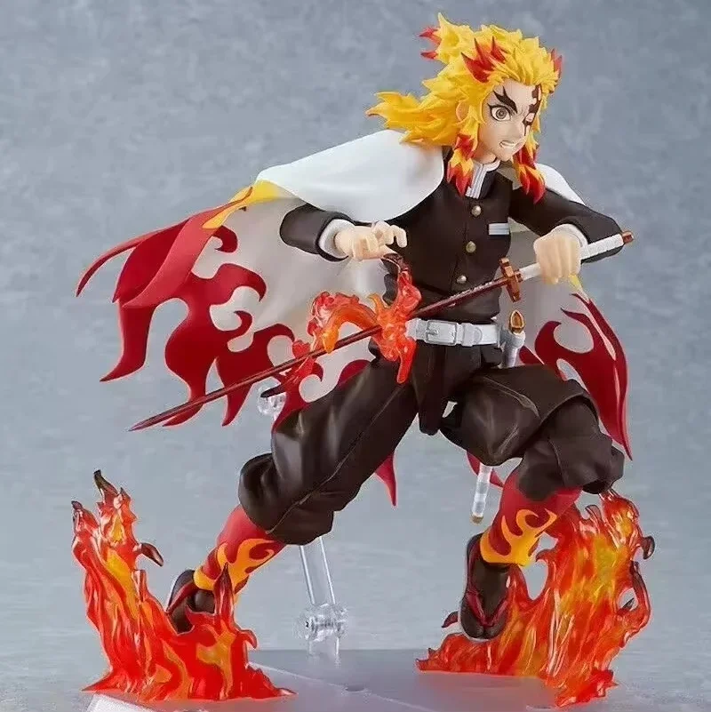 Figura anime Demon Slayer Rengoku Kyoujurou Action Figures Figma # 553 bambola Kimetsu No Yaiba in PVC raccogli modello giocattolo per bambini regalo