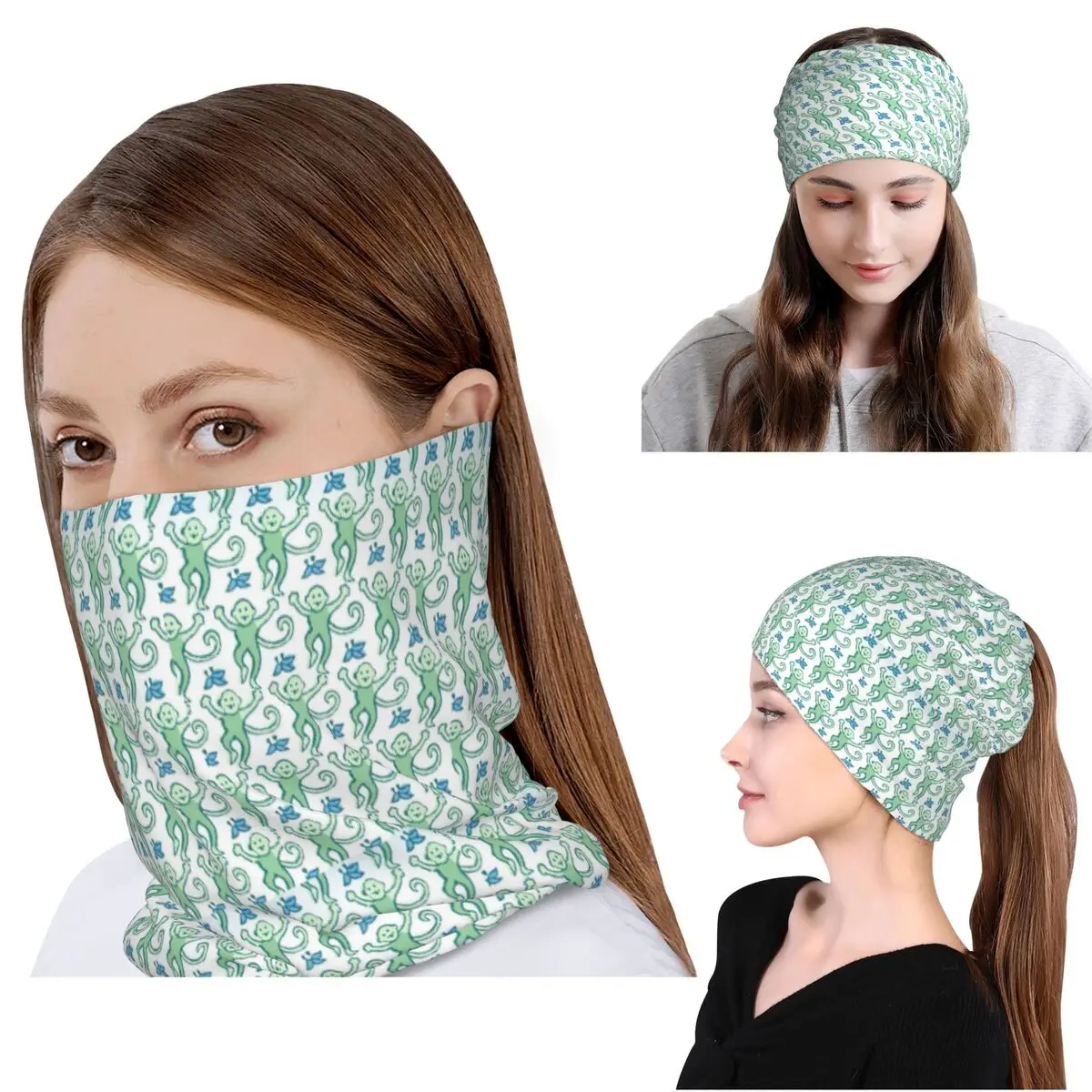 

Preppy Roller Monkeys Rabbit Anime Bandana Neck Cover Mask Scarf Warm Face Mask Beanies Hat Unisex Adult Windproof