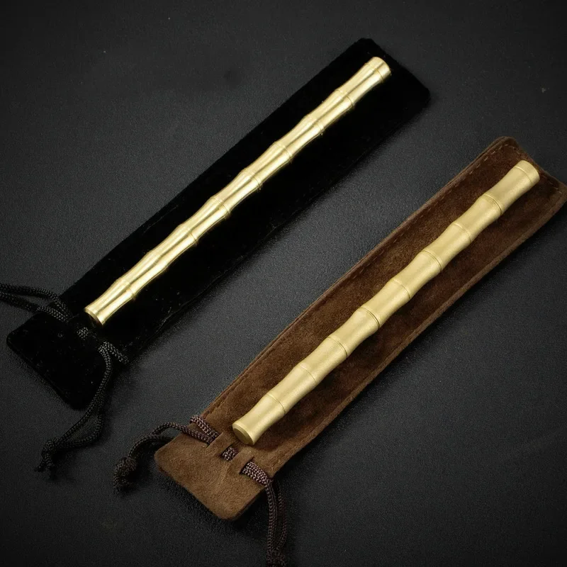 New High Quality Luxury Bamboo Type Metal Brass Pen Neutral Signature For Office Business Advertising Gift Writing Stationery
