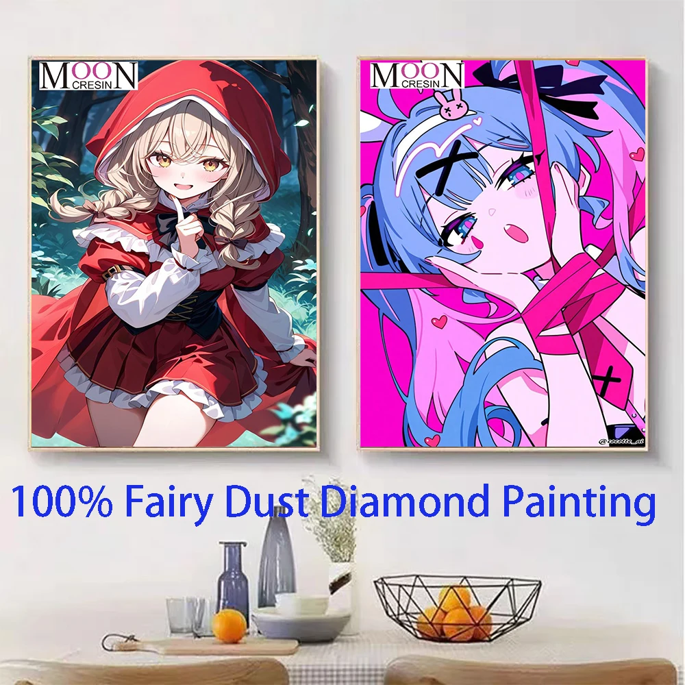 

Красная Шапочка Фея Пыль Квадрат Полный Diy Алмазная Картина Вышивка Крестом Мозаика Домашний Декор Картина Стразы