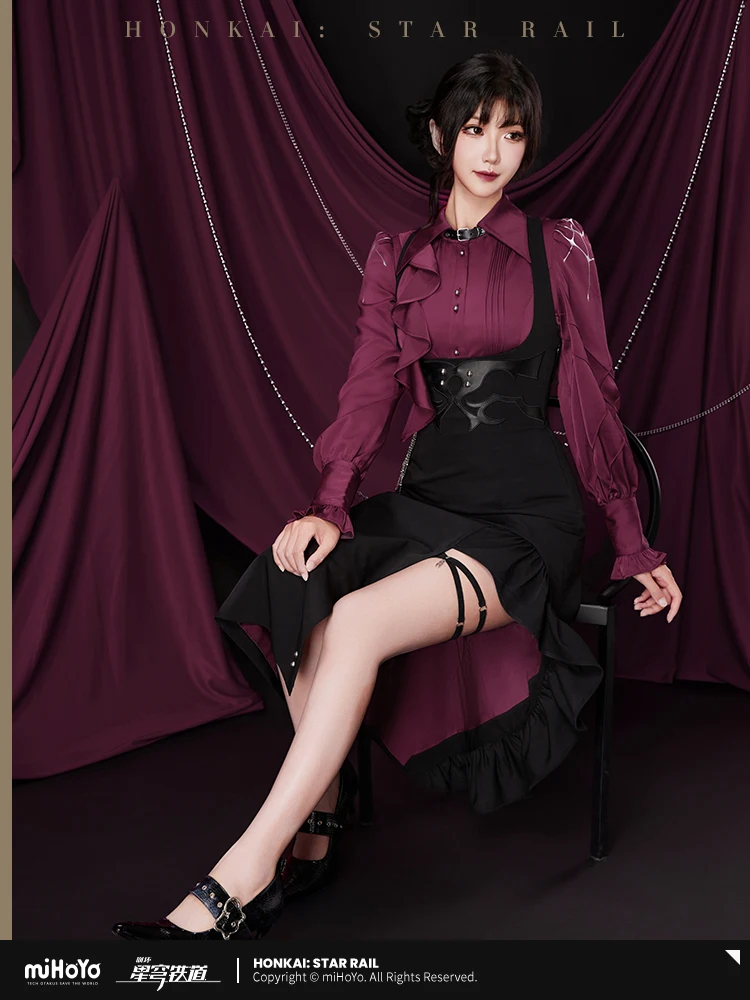Kafka Dress Game Honkai Star Rail Official Merch miHoYo Genuine Skirt Women's Suspender Sexy Long Overall Cosplay Costume Gifts