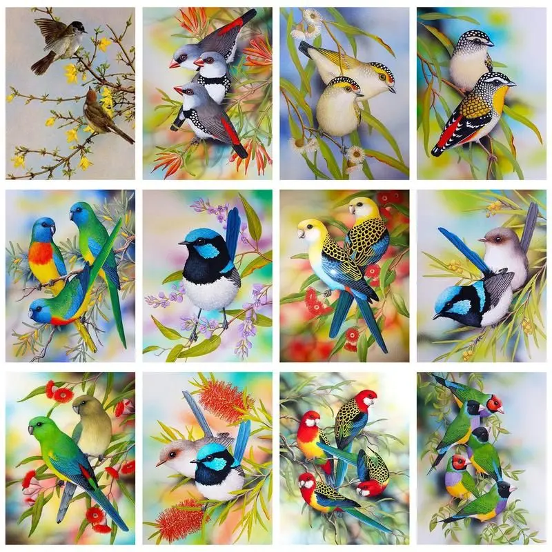 

CHENISTORY Diamond Painting Bird 5D DIY Animals Diamond Embroidery Rhinestone Picture Handicrafts Home Decor