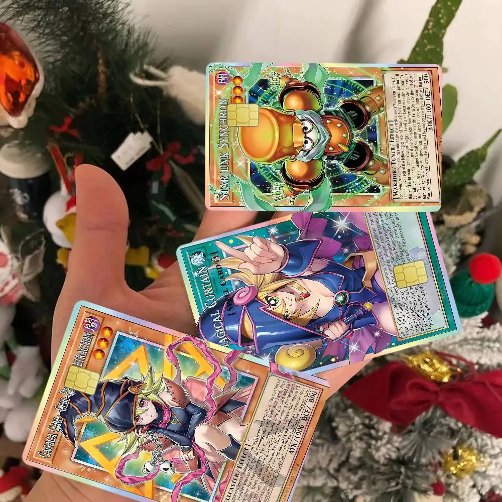 Classic Amine Yu Gi Oh Cartoon Credit Card Skin Stickers for Bank Card Bus Metro Card Sticker Waterproof Women Gift
