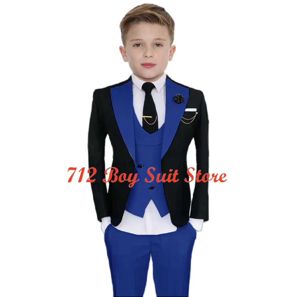 

Formal Boys Suit Wedding Tuxedo 3 Piece Jacket Pants Vest Set Custom 2-16T Clothes Kids Blazer Suits