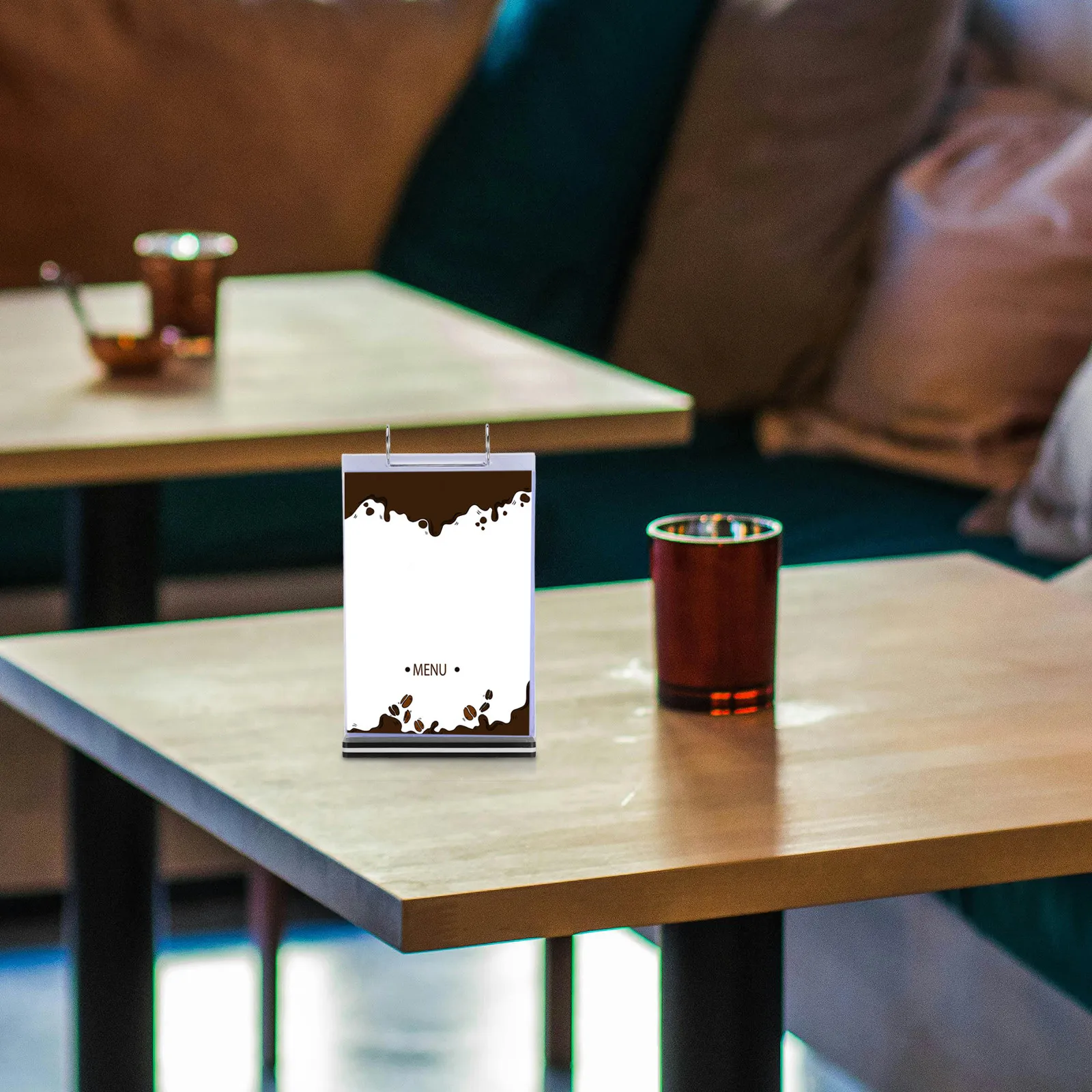 Plastic Menu Holder Stand Transparent Desktop Display Advertising Rack Table Holders Restaurant Supplies Menu Sleeves Flip