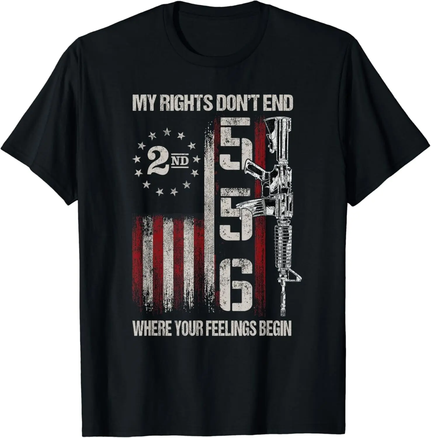 

American Flag 556 Rifle 2nd Amendment Patriotic T-Shirt 100% Cotton O-Neck Short Sleeve Summer Casual Mens T-shirt Size S-3XL