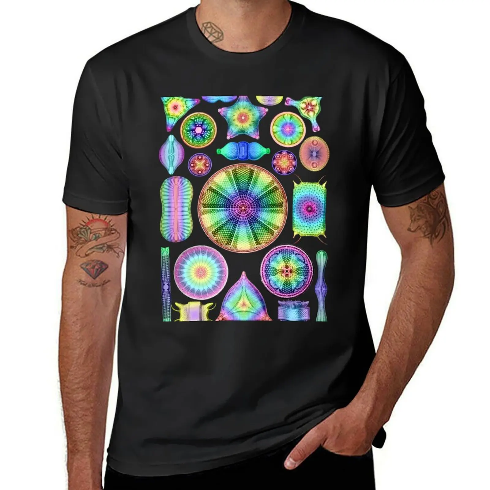 Ernst Haeckel Rainbow Diatoms T-Shirt sublime Short sleeve tee new edition mens vintage t shirts