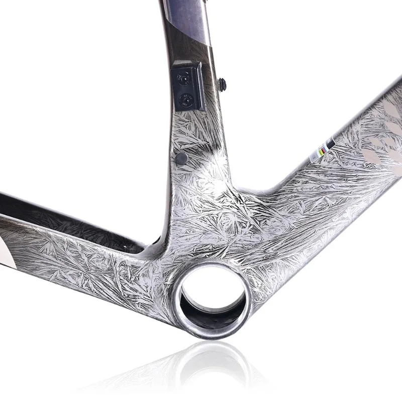 RollingStone Probing carbon disc brake road frame set with handle bar internal routing,   49 52  54 56cm Ice crack gold  UCI