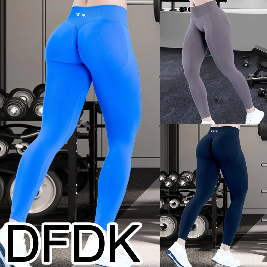 DFDK 26 Seamless Peach Butt Leggings Women High Waist Tummy Control Compression Scrunch Butt Lift Anti Rolling Sport Pants Gym J