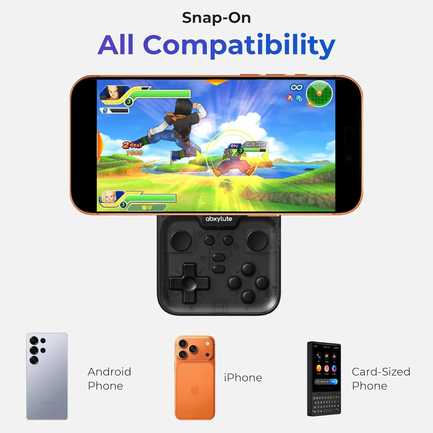 M4 Snap-On Mobile Gaming Controller for Android & iPhone, Lightweight Phone Controller, Pocket-Sized Retro Emulator Gamepad