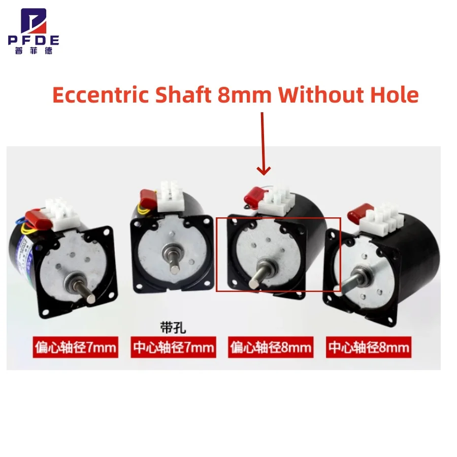14w 60KTYZ Permanent Magnetic Synchronism Motor Eccentric Shaft 8mm  Without Hole 220V AC Metal Geared Reducer 2.5rpm