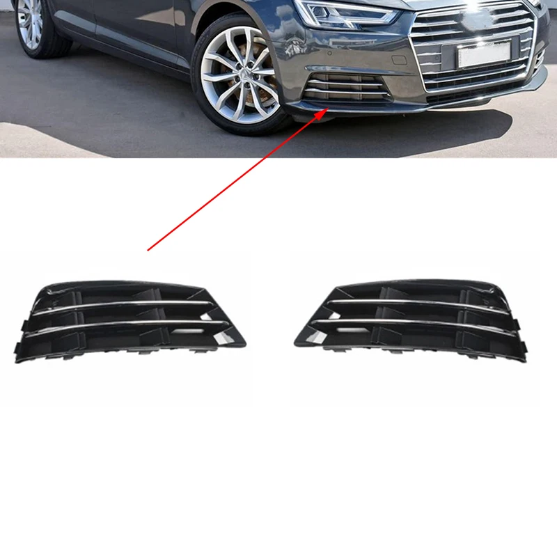 

Car Front Bumper Fog Light Lamp Grilles OEM 8W0807681R 8W0807682R For Audi A4 B9 2016 2017 2018 Modification Styling Accessories