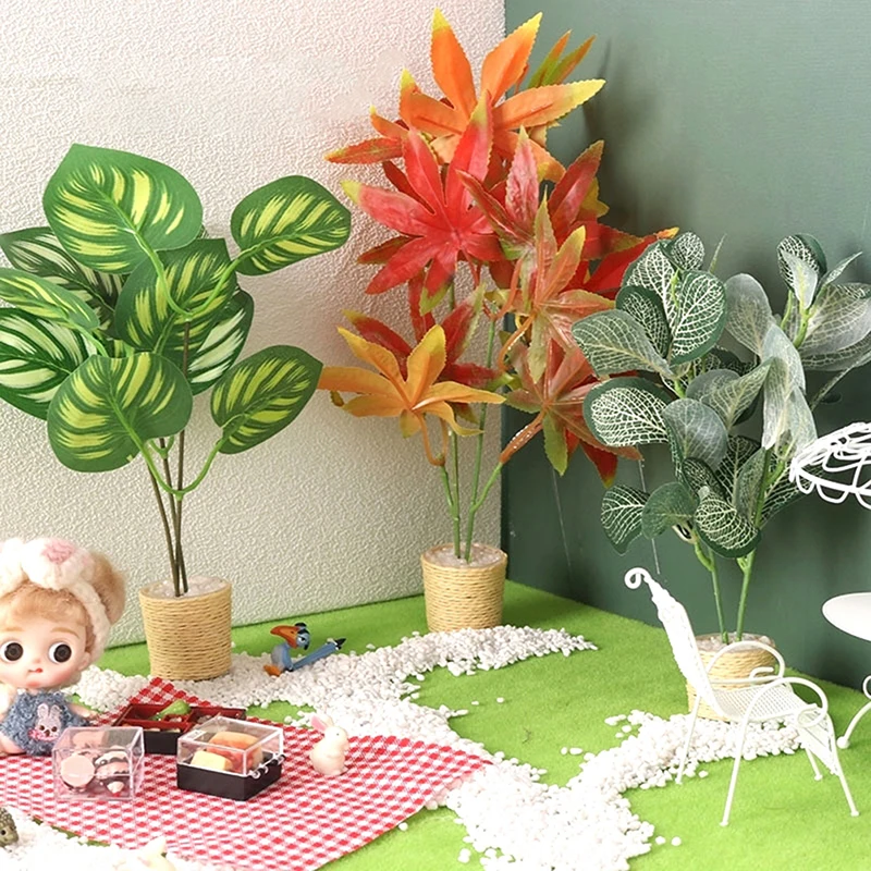 1/6 Scale Miniature Dollhouse Pot Plant Model Decoration for Doll House Furniture Decoration Accessories Toy