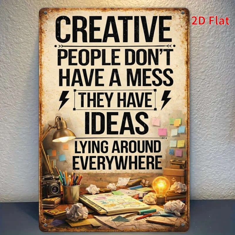 CIFBUY Vintage Creative Quote Sign Waterproof Durable Aluminum Wall Art For Home Office Studio Artist Creative Worker Decor