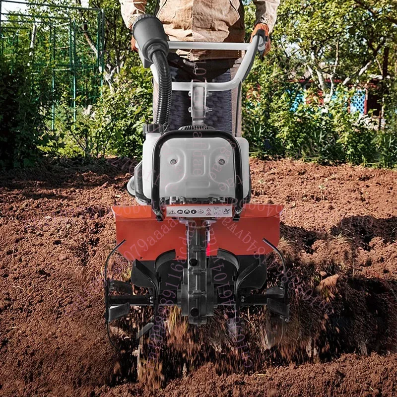 Agricultural Tiller Petrol Mini Cultivator 4-Stroke Gas Powered Mini  Walk Behind  Weed  Soil Cultivator