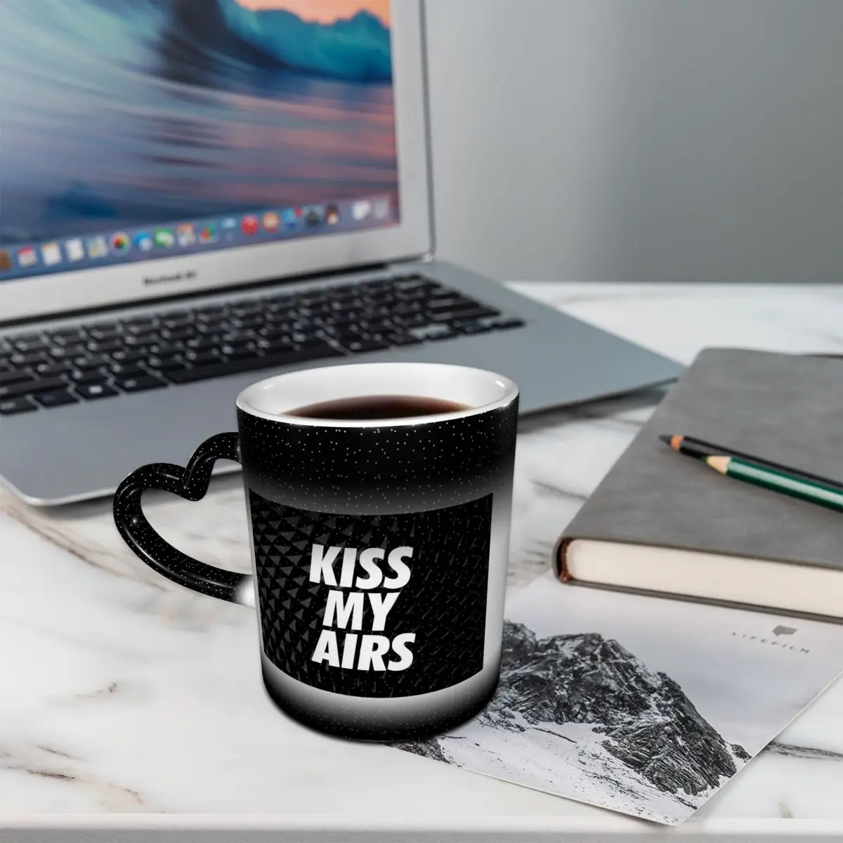 Kiss My Airs Sneaker Head Hype Black Mug Funny Ceramic Coffee Cups Tea Mugs Milk Cup Drinkware Gifts for Woman Man