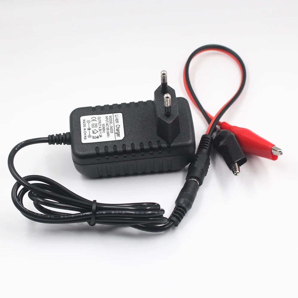 16.8V 2A li-ion Battery Charger for 14.4V 18650 Lithium Battery 5.5mm x 2.1mm DC Power Crocodile clips