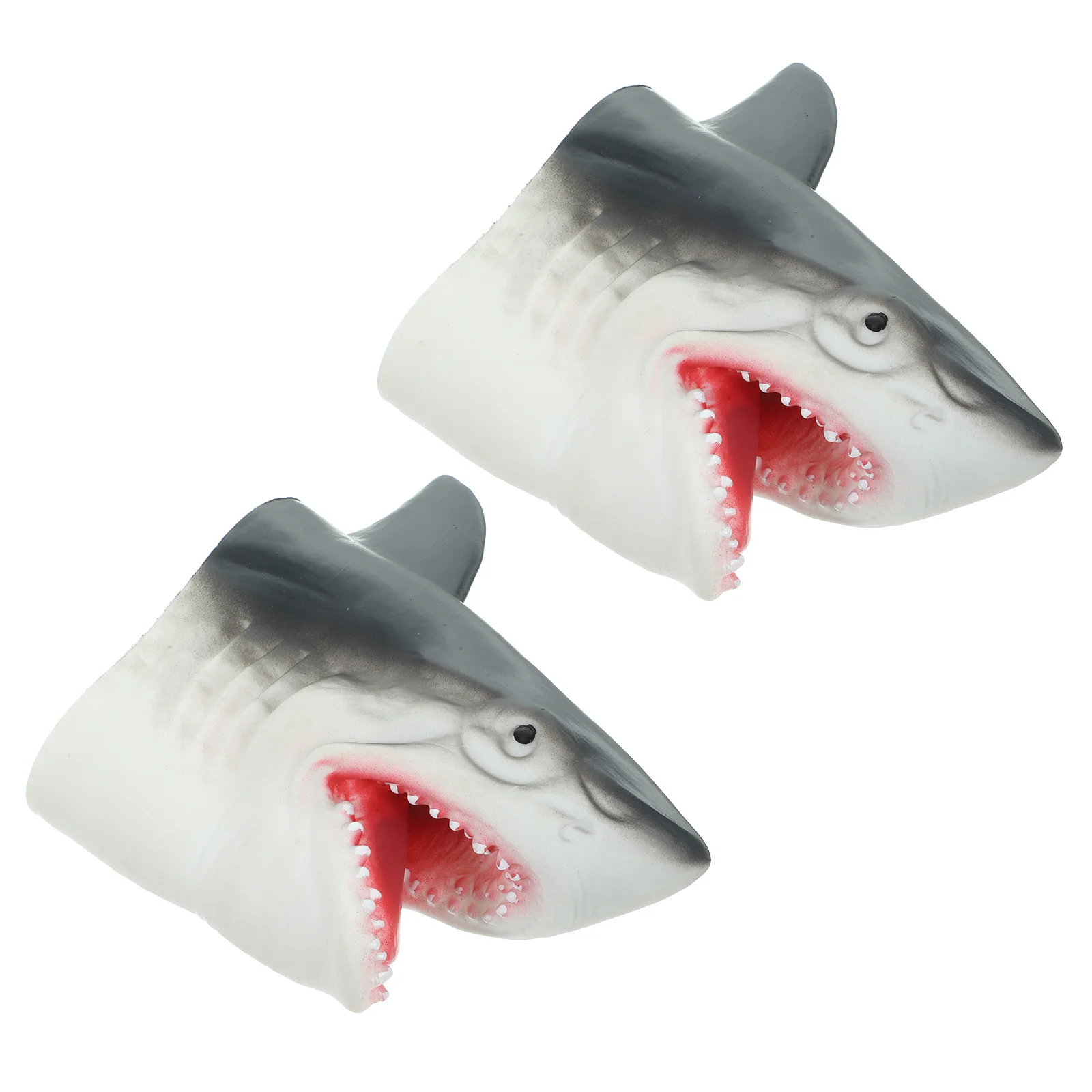 2 pçs fantoche de mão tubarão macio durável crianças educacional para role play fantoches animais mão dedo jogo mordendo dedo