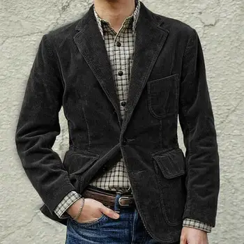 Autumn and Winter European and American Corduroy Casual Business Fashion Suit Men's Single Breasted Suit Jacket 1