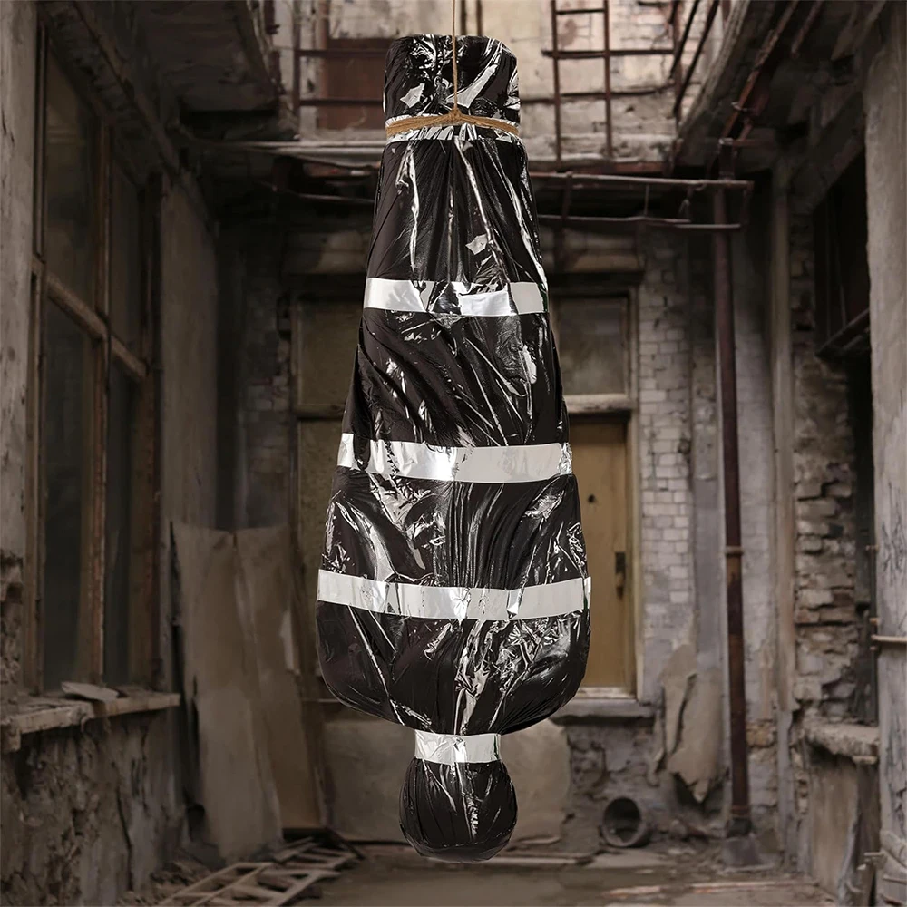 1pc PVC Inflatable Halloween Hanging Dummy Decor, Scary Mannequin Prop for Haunted House Yard Party Decoration