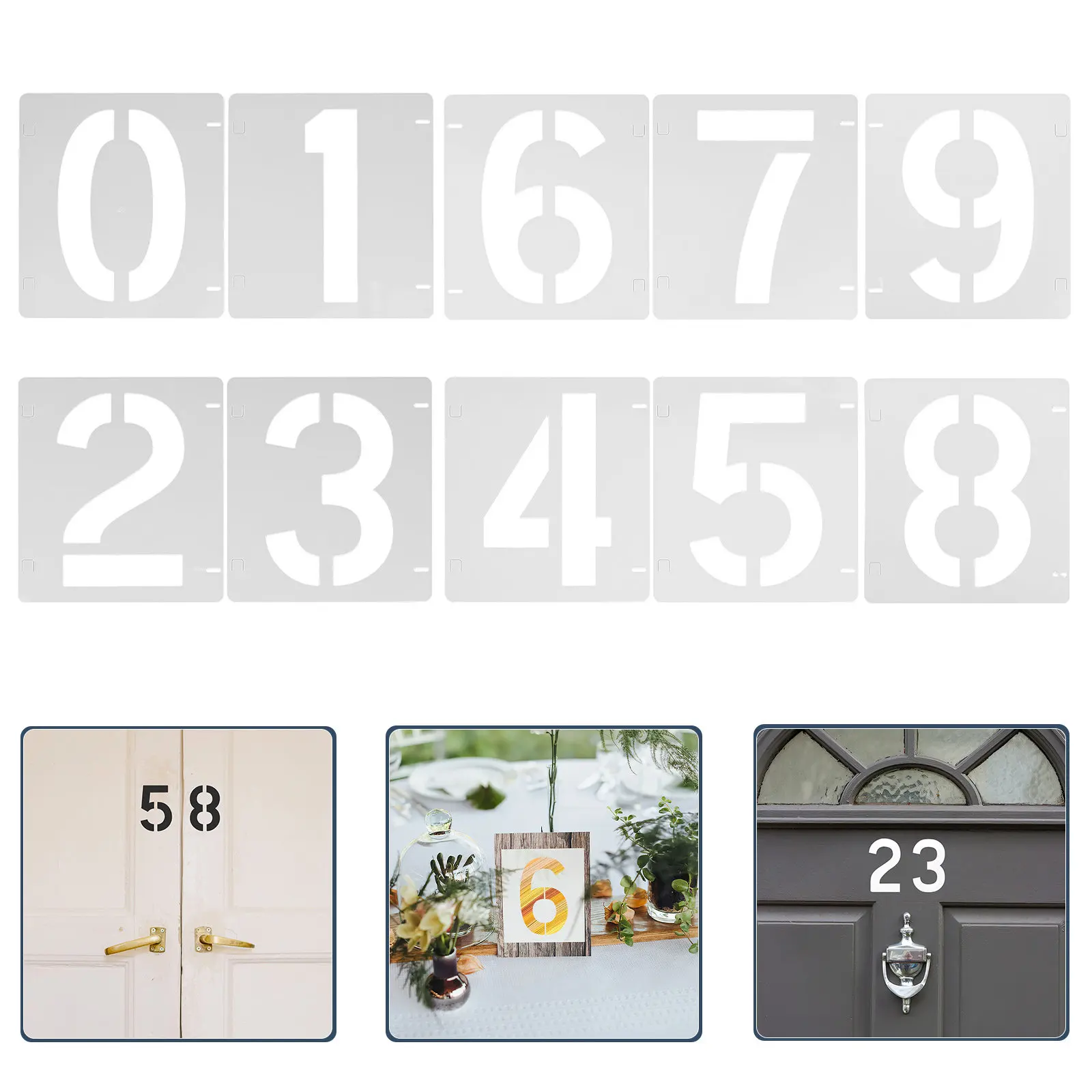 20Pcs Number Stencils Thick Cardboard Reusable Templates for Spray Paint DIY Mailbox House Address Garage Door Signs