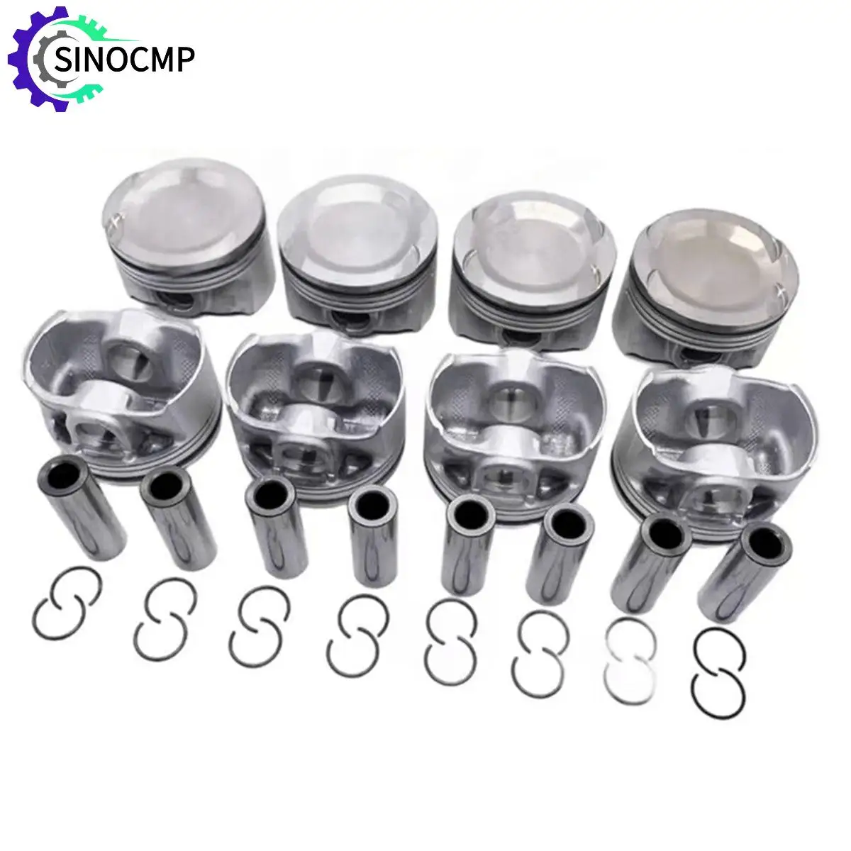 

8Pcs Piston & Rings Set 11258600381 8600381 For BMW 750i 550i M550i X5 X7 50i 4.4L N63B44C Engine Pistons Replacement Parts