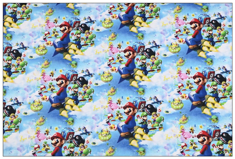 105cm di larghezza Super Mario Bros 100 tessuto di cotone Patchwork cucito Hometextile fodera trapunta ricamo materiale di stoffa fai da te