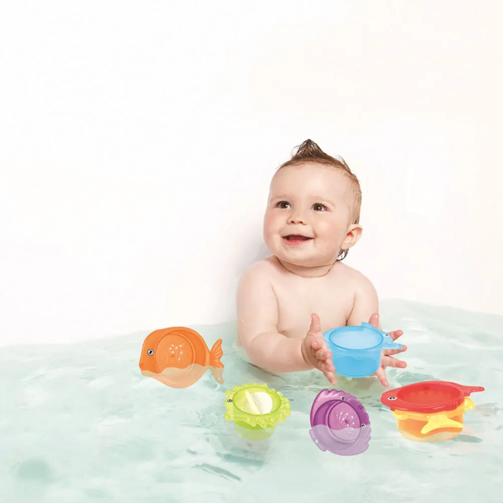

Baby Beach Toys Cartoon Children Kids Toddler Stacking Cups Beach Stacking Cups Lovely Bathing Toy Montessori Educational