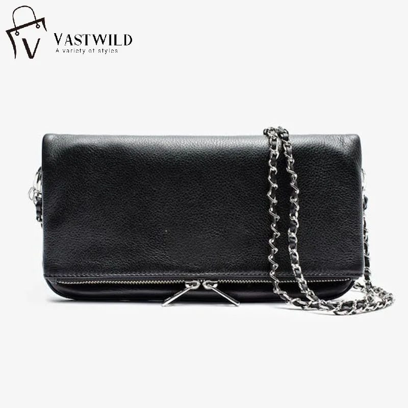 

Foldable Single Shoulder Crossbody Bag Women's Fashion Chain Strap Lychee Pattern Underarm Small Bag Soft Shell Style Zipper