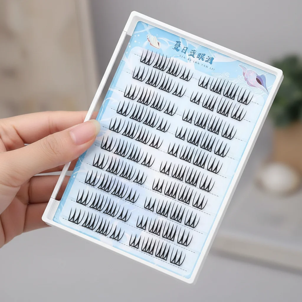 1pcs U-shaped False Eyelashes Pure and Transparent Nude Makeup For Women Daily Use Natural Curl Eyelash Extension 10 Rows 2026