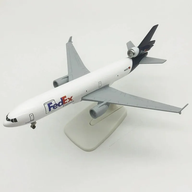 Scale Aircraft 20cm Air Fedex Express Md-11 Diecast Alloy Metal Airplane Model With Wheels Landing Gears Aeroplane