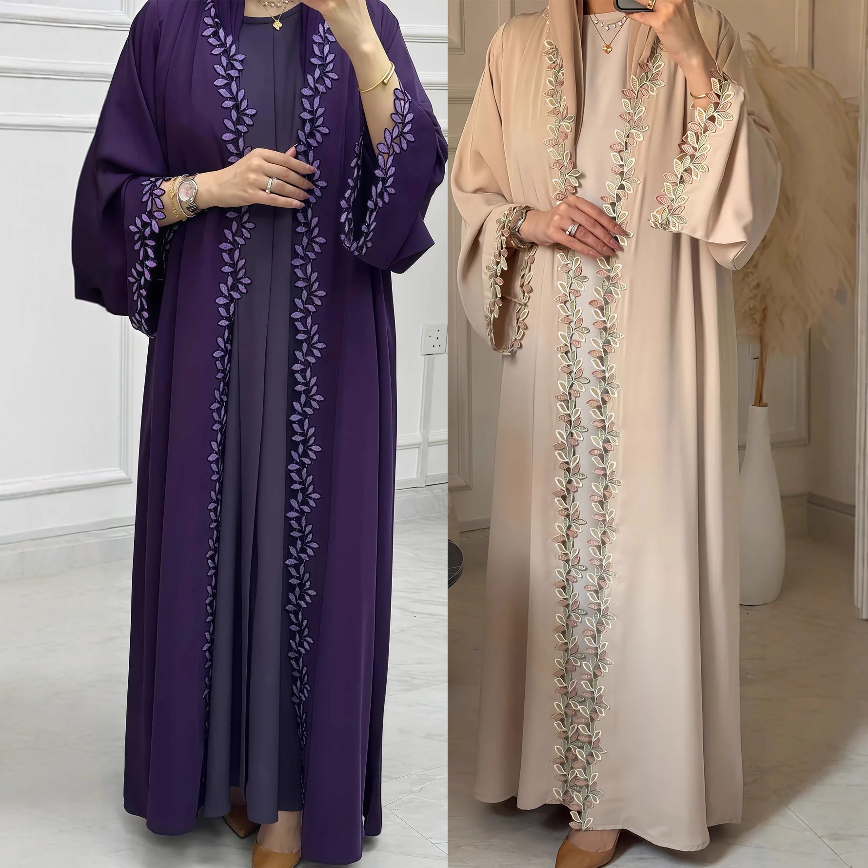 

Women Dress Open Abaya Eid Muslim Cardigan Dresses Jalabiya Ramadan Islam Vestidos Arab Long Robe Morocco Dubai Abayas Kaftan