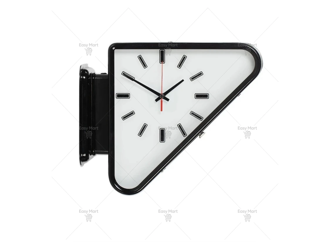 Metal Double-sided Triangular Wall Clock, Wall Silent Clock, Simple Wall Decoration