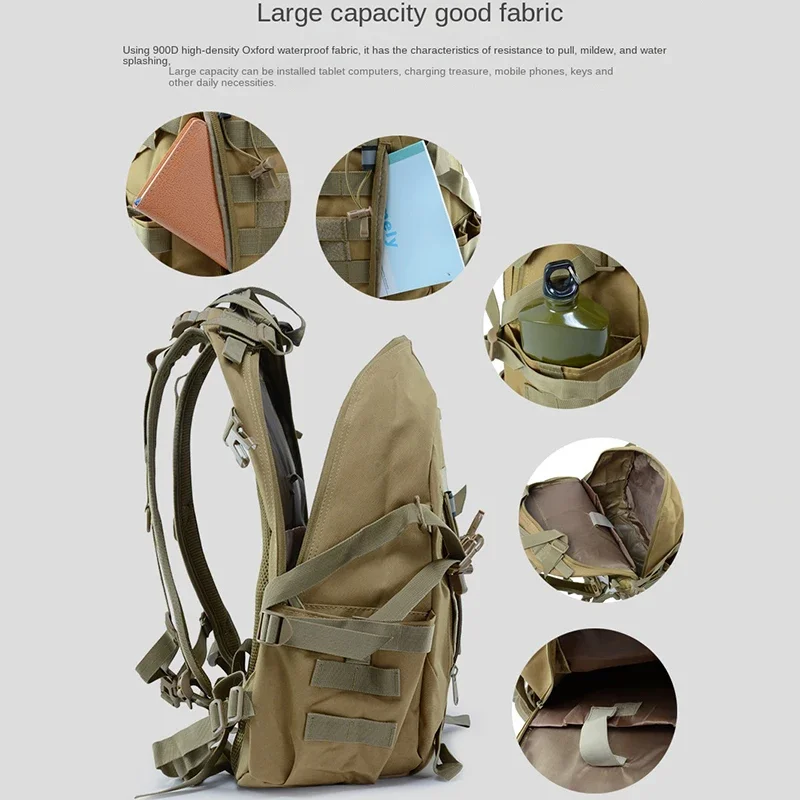 Zaino da viaggio breve per escursionismo all'aperto Zaino da uomo e da donna Jungle Cross Country Zaino da viaggio impermeabile in tessuto Oxford Borsa resistente