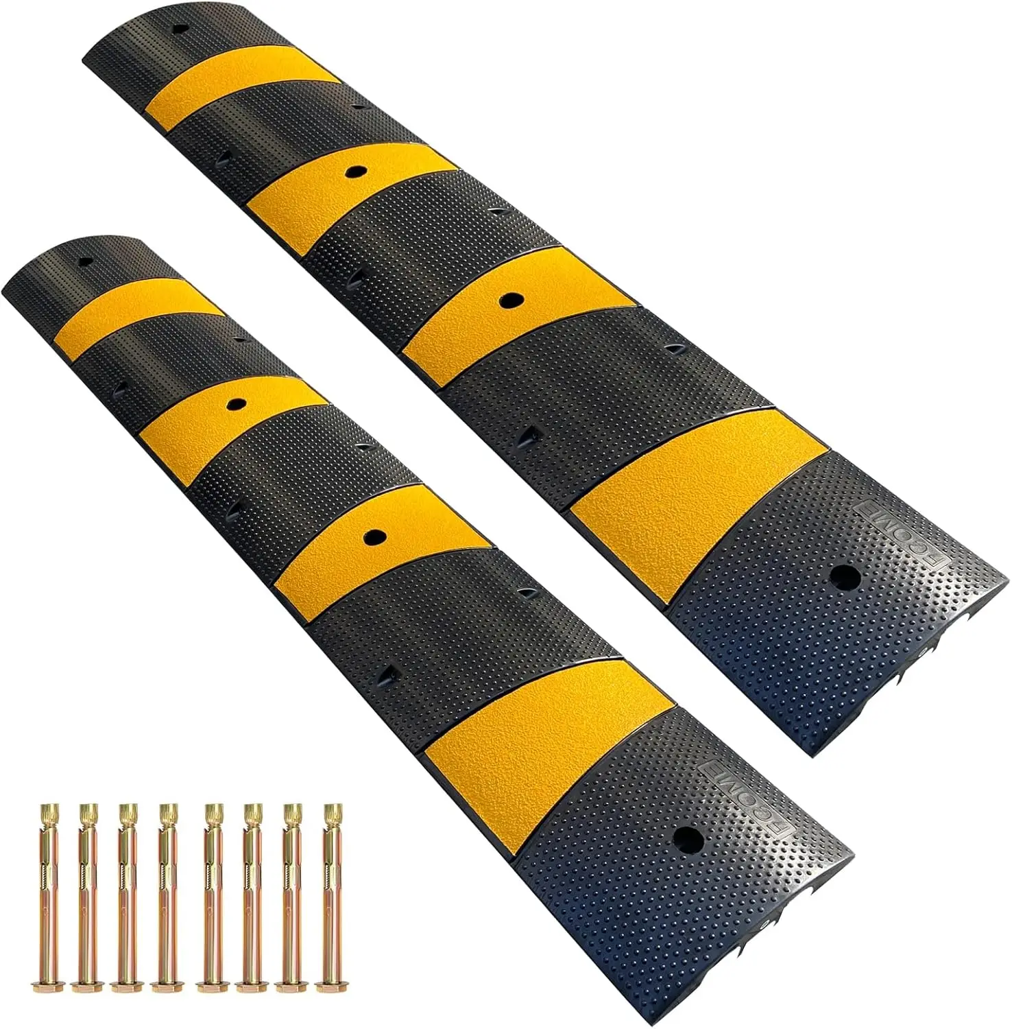 

6FT Rubber Speed Bump, 72x12x2.4 inch, Heavy Duty Driveway Ramp for Cars & Trucks, 2 Pack