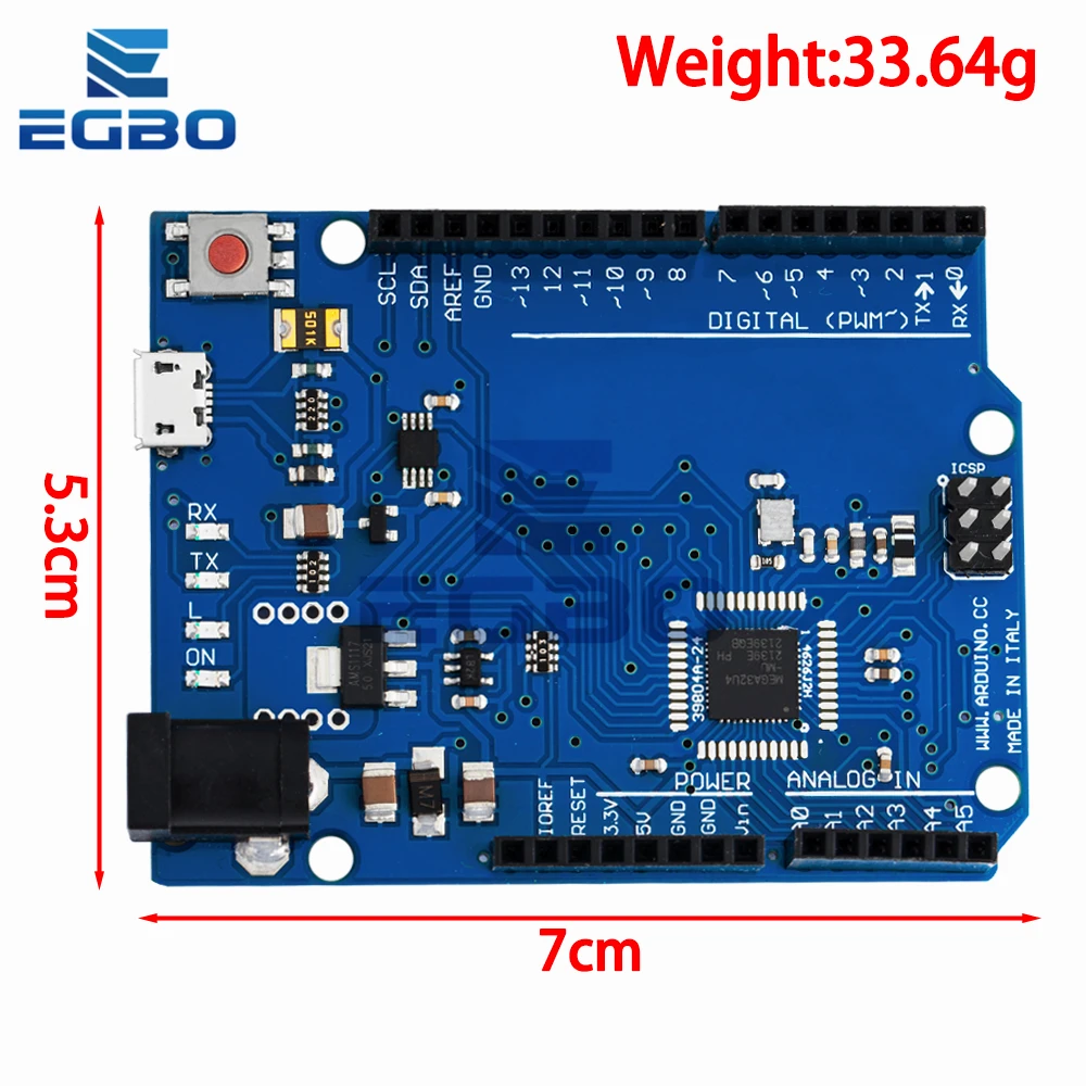 لوحة تطوير وحدة التحكم الدقيقة ليوناردو R3 Atmega32u4 مع كابل USB متوافق مع مجموعة أدوات Arduino DIY