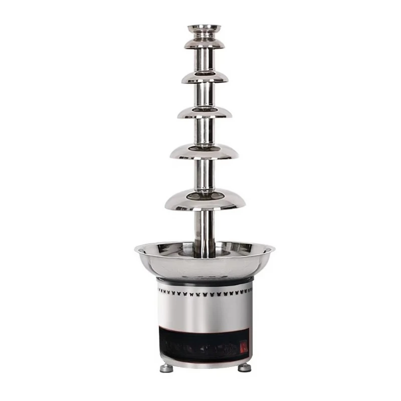 Commercial five-layer stainless steel chocolate fountain machine, 60 cm high, electric, for hotels