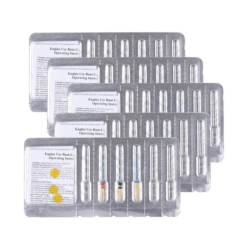 5 Boxen AZDENT Dental Blue Endodontie-Feilen Niti Rotary 25mm Wurzelkanal-Wärmeaktivierte Feilen für Maschinengebrauch 3 Stück/Box – Detail 8