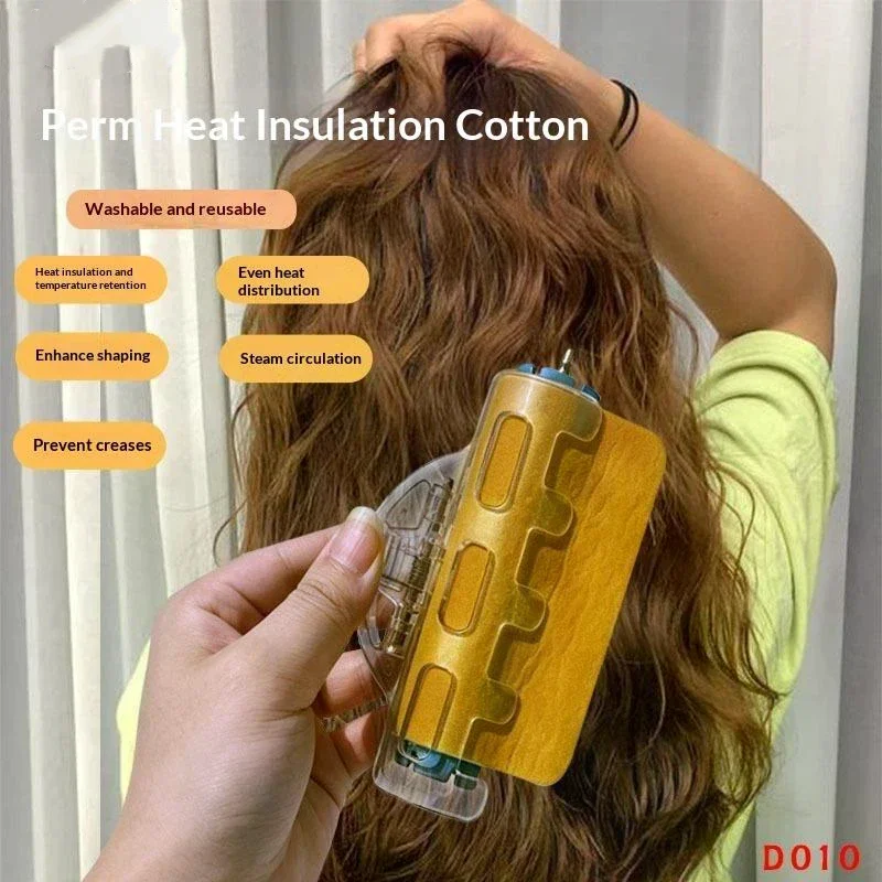 10pcs Salon Hair Perming /Thermal Insulation Cotton Pad Patch Curl Wave Hair Lock Temperature, Washable Reusable Styling Tool