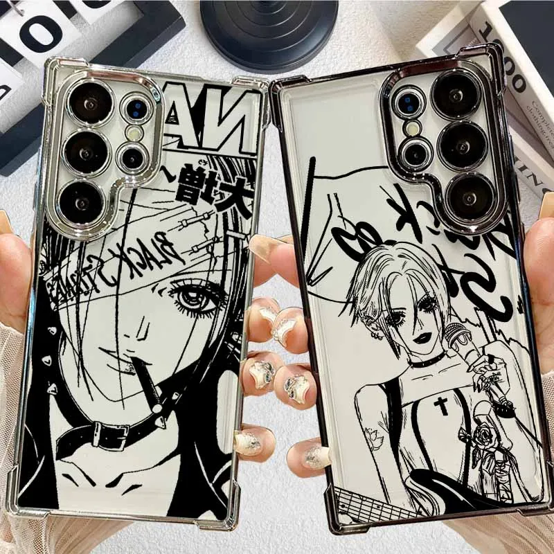 Popular Cool Anime NANA For Samsung S26 S25 Edge S24 S23 S22 S21 S20 FE Ultra Plus Lite Plating Anti-Fall Phone Case