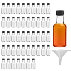 Mini Liquor Bottles Reusable Plastic 30ml Empty Spirit Bottle  for Easy Pouring, Filling Miniature Bottles Weddings & Parties